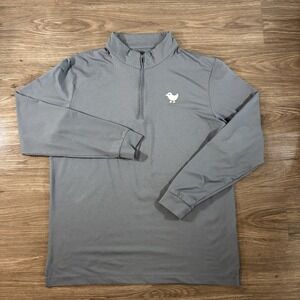 Bad Birdie Mens Golf Quarter Zip Pullover Light Gray Golf Mock Neck Large